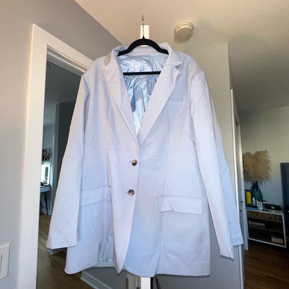 Classic Oversized Light Blue Blazer